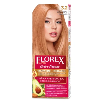 Стійка крем-фарба для волосся Florex Super 3.2 Карамель
