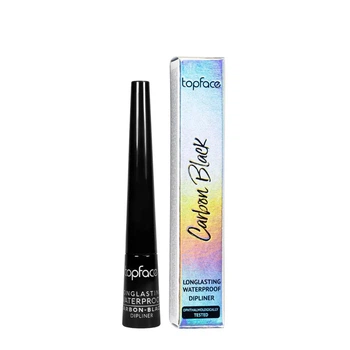 Підводка для очей глянцева Carbon Black Shine TopFace РТ406 Чорна, 2,5 мл