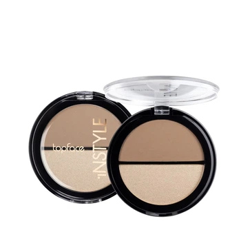 Бронзатор и хайлайтер для лица Instyle Contour & Highlighter TopFace PT262 No001 Блестящая cлоновая кость+Мат