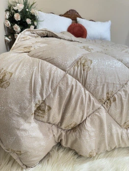 Ковдра зимова двоспальна Purewool 175х210 см на овчині стьобана тепла