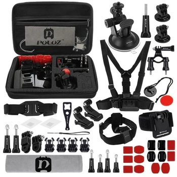 Комплекты аксессуаров 45 в 1 Puluz PKT10 Ultimate Combo с кейсом EVA для экшн-камер GoPro, Insta360, DJI