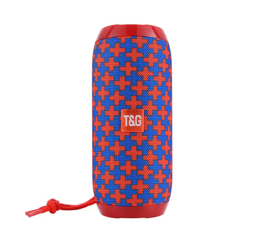 Портативная колонка Bluetooth TG аккумуляторная 2 динамика 5 Вт USB/TF карты/AUX Красный (MX-10755R)