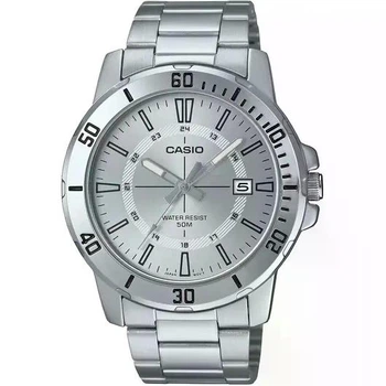 Мужские часы Casio MTP-VD01D-7C серые 50 м