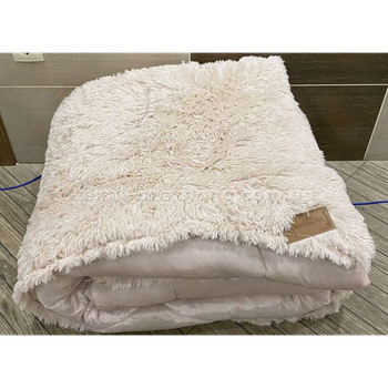 Ковдра всесезонна Grass Ведмідь плюшеве хутро з коротким ворсом 200x230 см бежевий (tra41)