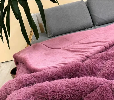 Ковдра всесезонна Grass Ведмідь плюшеве хутро з коротким ворсом 200x230 см рожевий (tra39)