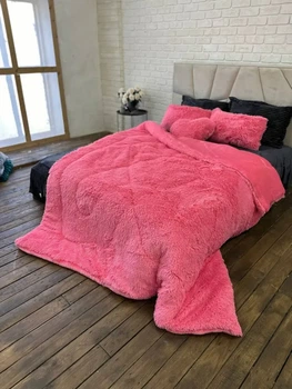 Ковдра всесезонна Grass Ведмідь плюшеве хутро з коротким ворсом 200x230 см рожевий (tra112)