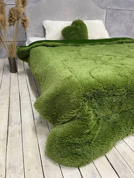 Одеяло всесезонное Grass Медведь плюшевый мех с коротким ворсом 200x230 см зеленый (tra119)