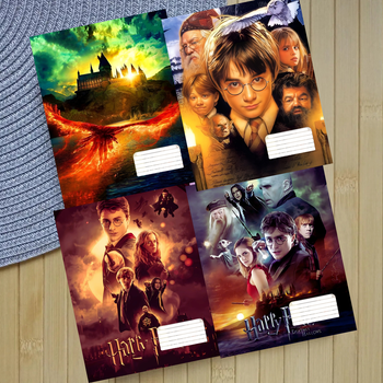 Набор тетрадей Гарри Поттер Harry Potter клетка 18 листов 4 шт (30963)