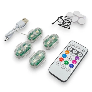 Комплект светодиодных стробоскопов 2SMD RGB с пультом для авто, мотоциклов и пр. транспортных средств (92119)