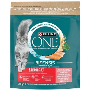 Корм для взрослых кошек сухой Purina ONE Sterilcat с лососем, 750 г - 736434