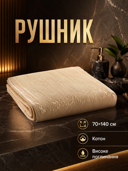 Полотенце для ванной хлопковое 70×140 см универсальное бежевый Colorful Home PS-6893