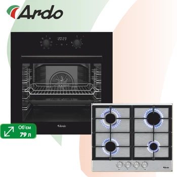 Комплект Духова шафа електрична Ardo ABO18EB4 + Варильна поверхня газова Ardo AMH64GCX4