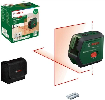 Перекрестный лазерный нивелир Bosch UniversalLevel 2, 2х1.5V LR06 (AA), футляр (0603663F00)