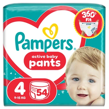 Підгузки-трусики Pampers Active Baby Pants Розмір 4 (9-15 кг) 54 шт (8006530316668)