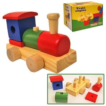 Дерев'яний конструктор «Паровозик» Wooden Toys
