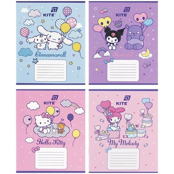 Зошит Kite Hello Kitty 12 аркушів коса лінія мікс дизайнів (HK26-235-2)