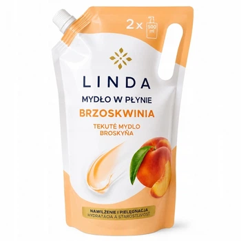 Рідке крем-мило Linda Персик 1 л запаска, зволожувальне мило для рук