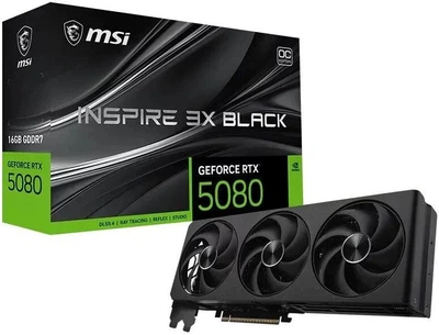 Відеокарта MSI GeForce RTX 5080 16G INSPIRE 3X OC BLACK (G5080-16I3CB)