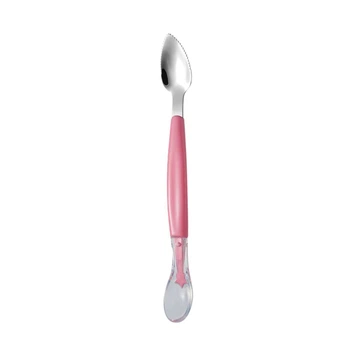 Детская ложка 2 в 1 для кормления и приготовления пюре GlesSpoon, розовая