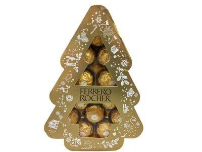 Подарунковий набір цукерок Ferrero Rocher Tanne золота ялинка 150 г (4008400172224)
