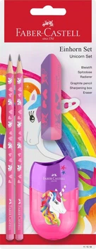 Олівець графітовий Faber-Castell 111518 UNICORN PINK HB 2шт+гумка+чинка /111518/