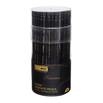 Олівець графітовий BUROMAX 8530 HB з гумкою, MOTIVATION, Black (100) /BM.8530/