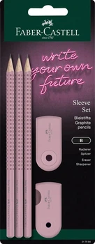 Олівець графітовий Faber-Castell 217084 GRIP Rose Shadows 2001 B 3шт+ластик+чинка /217084/