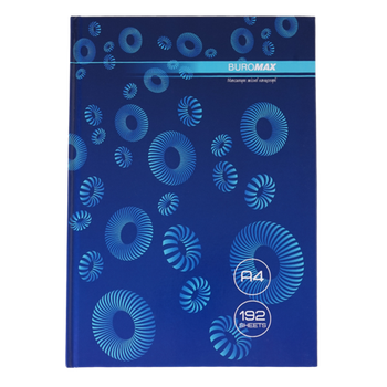 Книга канцелярська тверда обкладинка А4 192 аркуша # офсет BUROMAX Modest, синя (4) /BM.24419101-02і/