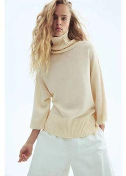 Светр в'язаний зимовий теплий жіночий H&M 271321551 S Кремовий (2727000126445)