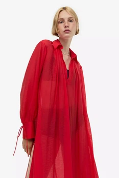 Пляжное платье женское H&M 271183081 L Красное (2727000127145)