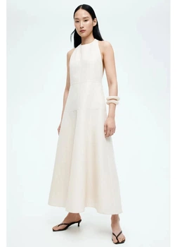 Сукня довга літня жіноча H&M 271283622 36 Кремова (2727000117504)
