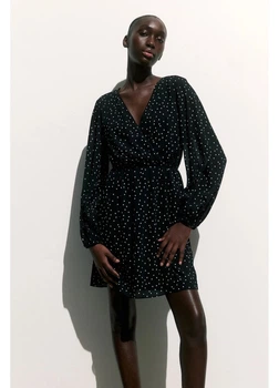 Платье для беременных и кормящих мам короткое летнее женское H&M 271240118 2XL Черное (2727000119195)