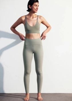 Спортивные леггинсы для фитнеса женские H&M 271202402_pistashio L Фисташковые (2727000106447)