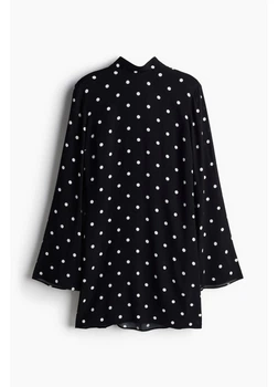 Платье короткое осеннее женское H&M 271243100 S Черное (2727000128609)