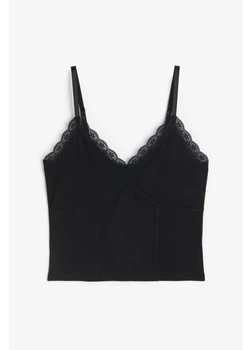 Топ женский H&M 271162889 S Черный (2727000131364)