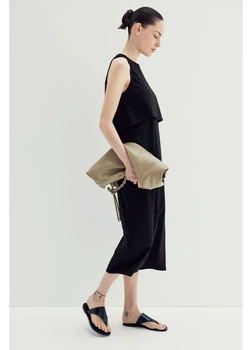 Платье для беременных и кормящих мам миди летнее женское H&M 271220800 M Черное (2727000130855)