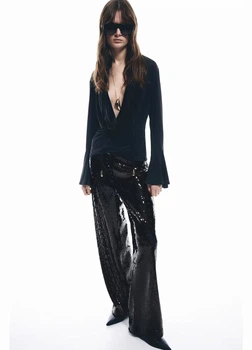 Брюки женские H&M 271251624 46 Черные (2727000086602)