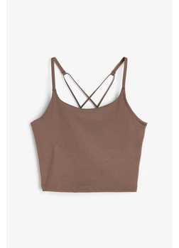 Спортивний топ для фітнесу жіночий H&M 271131730_brown L Коричневий (2727000121532)