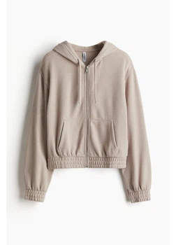 Толстовка на молнии с капюшоном женская H&M 271248375 XS Серо-бежевое (2727000133801)