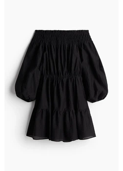 Платье короткое летнее женское H&M 271238328 M Черное (2727000129187)