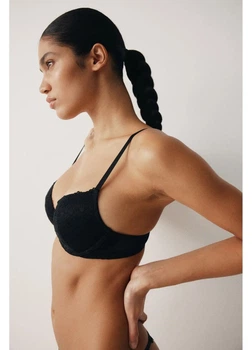 Бюстгальтер із кісточками з Push-up мереживний H&M 271233217 75C Чорний (2727000131296)