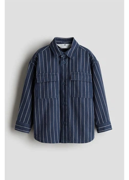 Детская рубашка для мальчика H&M 271266801 110 см Темно-синий/Белый (2727000136321)