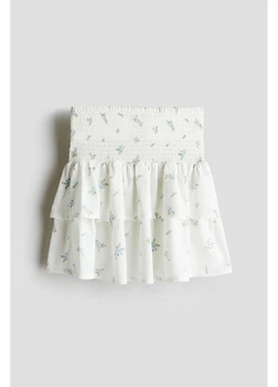 Детская юбка для девочки H&M 271281924 134 см Белый/Цветы (2727000142872)