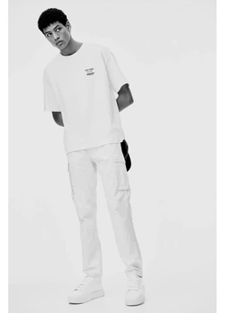 Штани карго чоловічі H&M 271259388 M Кремові (2727000123178)