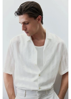 Сорочка літня чоловіча H&M 271224975 S Біла (2727000120757)