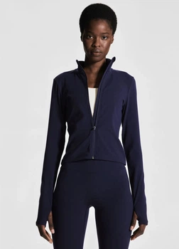 Спортивная кофта женская H&M 271243210 L Темно-синяя (2727000140427)