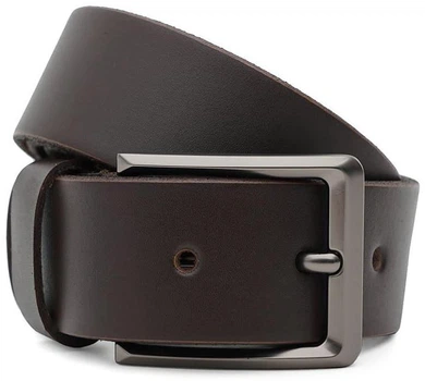 Чоловічий шкіряний ремінь Borsa Leather коричневий із натуральної шкіри класичний для штанів і джинсів 115 см 70508