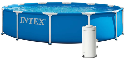 Каркасний басейн Intex з помпою 366 x 76 см Блакитний 28212ND (6941057432083)