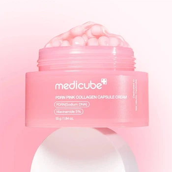 Крем для обличчя MEDICUBE PDRN Pink Collagen Capsule Cream 55 g — відновлення пружності та інтенсивне зволоження шкіри