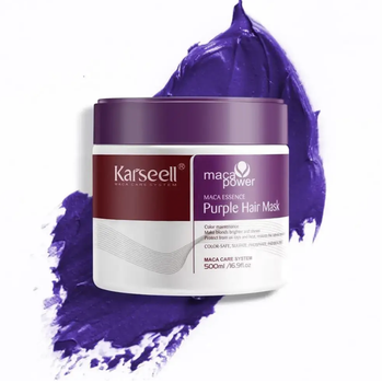 Маска для блонд волосся KARSEELL Maca Power Essence Purple Hair Mask 500 мл проти жовтизни та для відновлення волосся